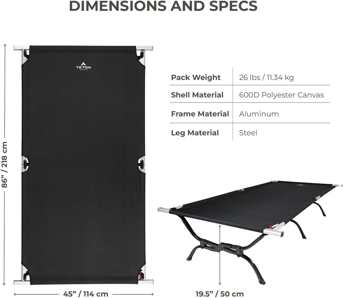 TETON Sports Outfitter XXL Camping Cot