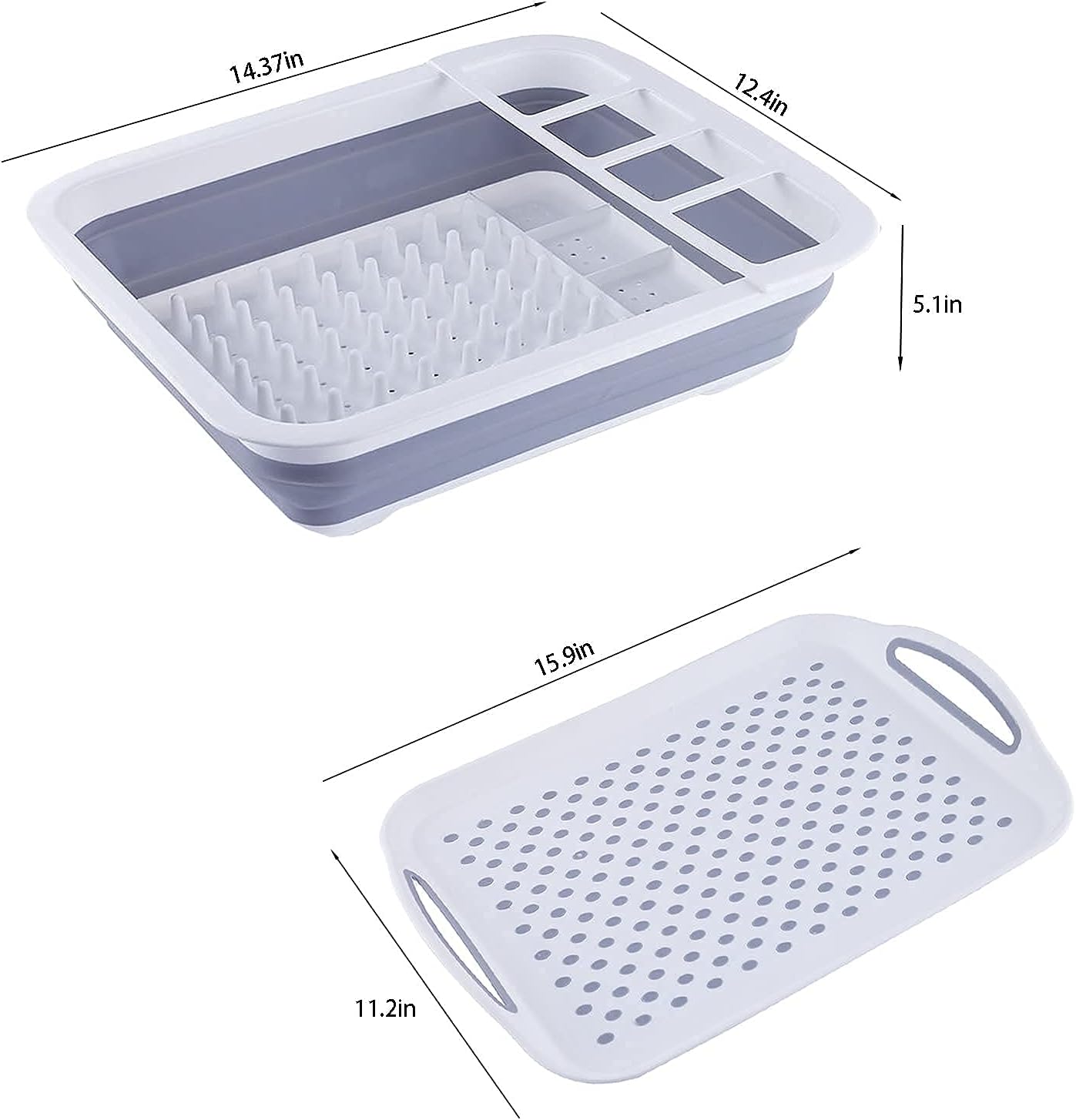 Collapsible Dish Rack and Drainboard Set