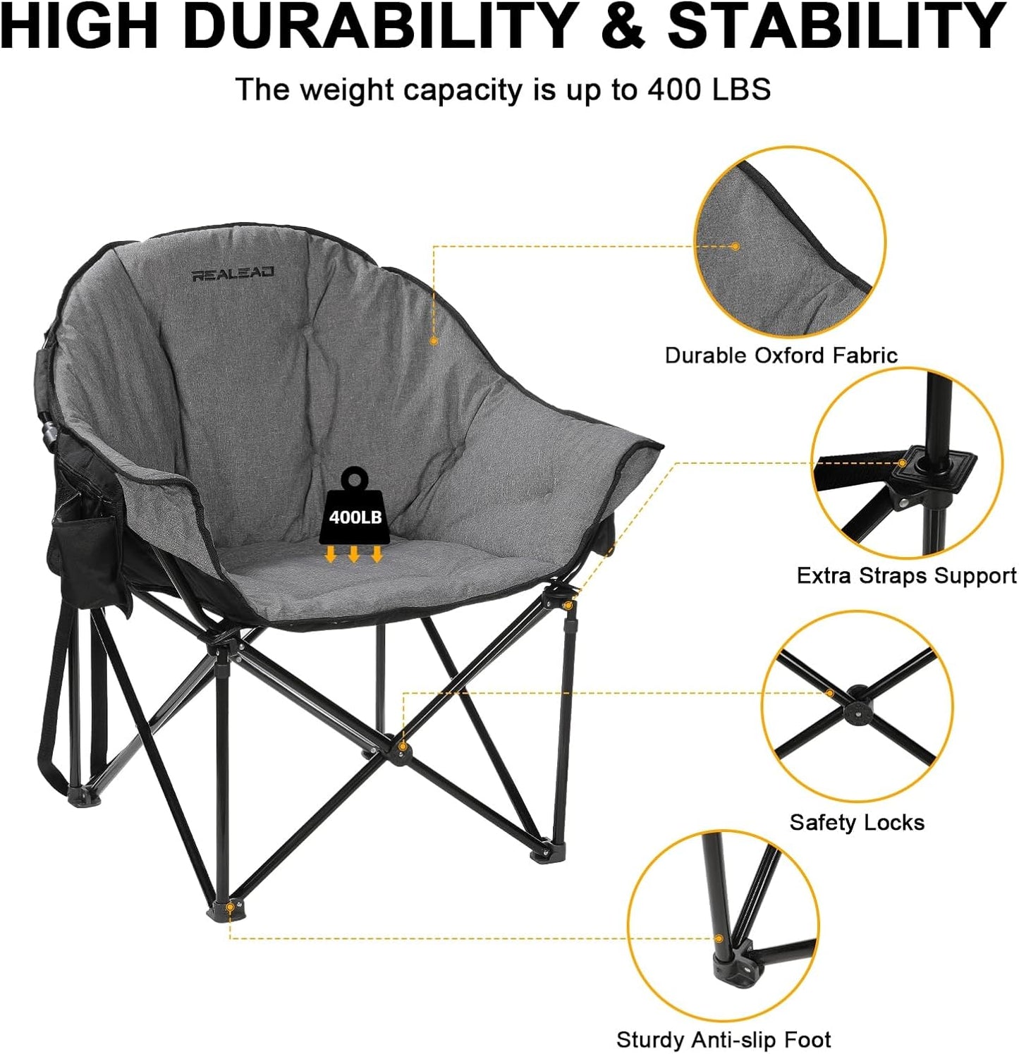 Grey Oversized Moon Chair