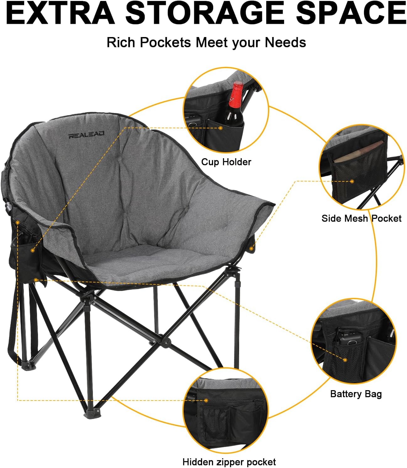 Grey Oversized Moon Chair