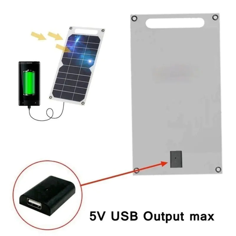Portable 6V Solar Panel with USB Charger for Outdoors