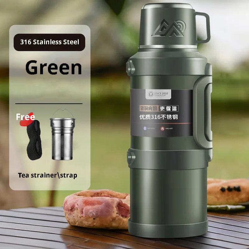 XXL Stainless Steel Vacuum Thermos With Tea Infuser