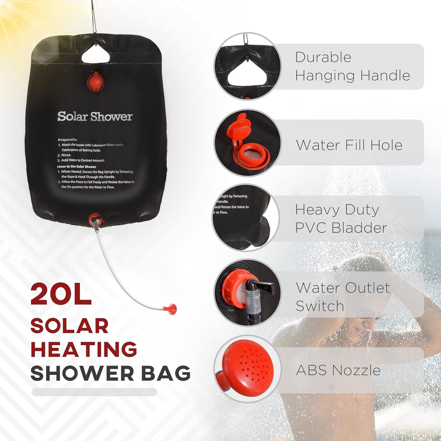 Outsunny Pop Up Shower Tent for Camping with 2 Rooms