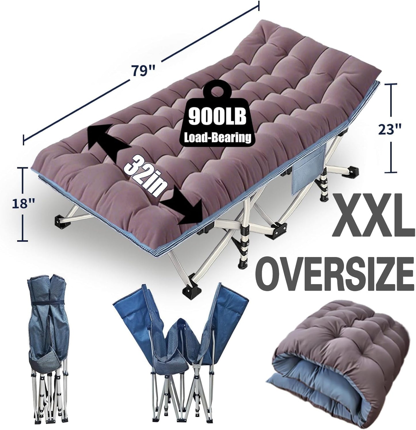 Extra Wide Camping Cot XXL