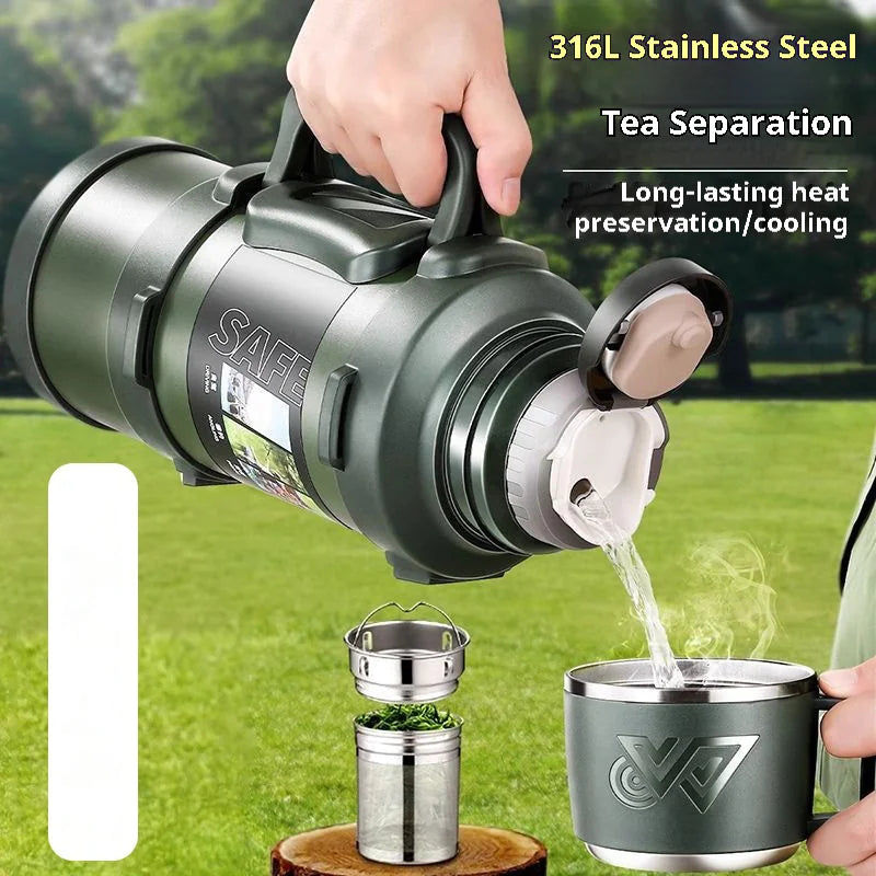 XXL Stainless Steel Vacuum Thermos With Tea Infuser