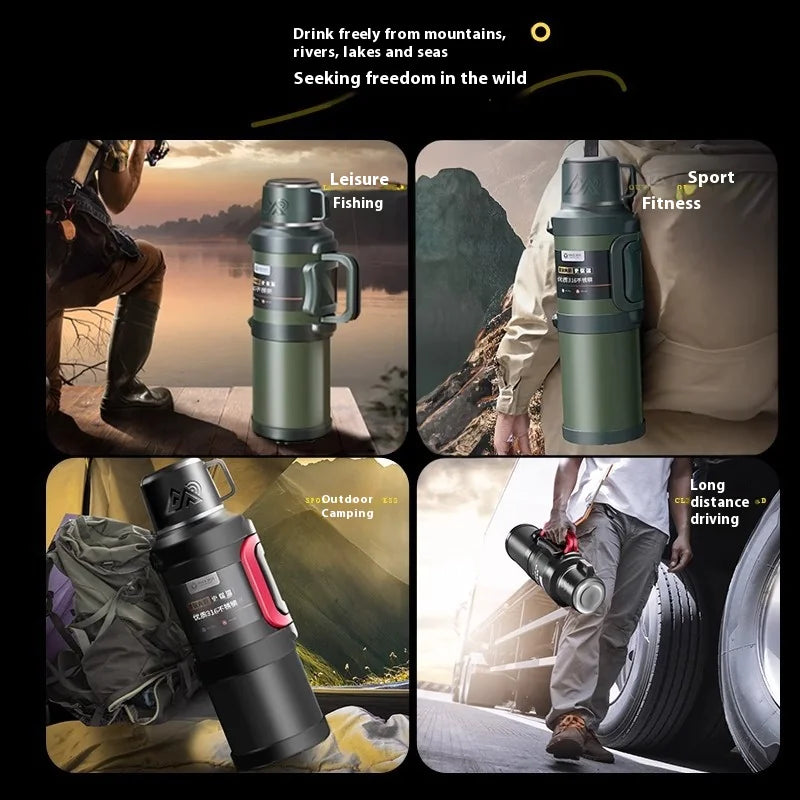 XXL Stainless Steel Vacuum Thermos With Tea Infuser