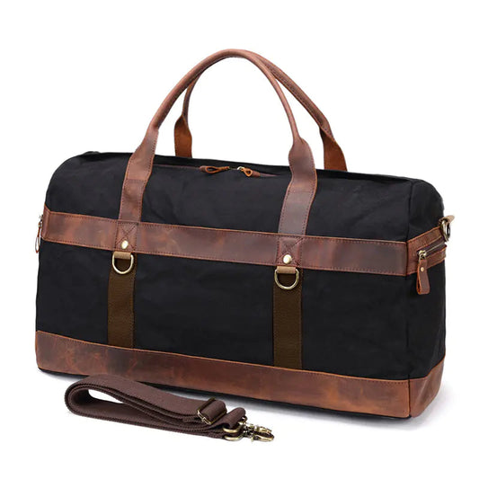 Vintage Waxed Canvas Travel Bag for Camping and Storage