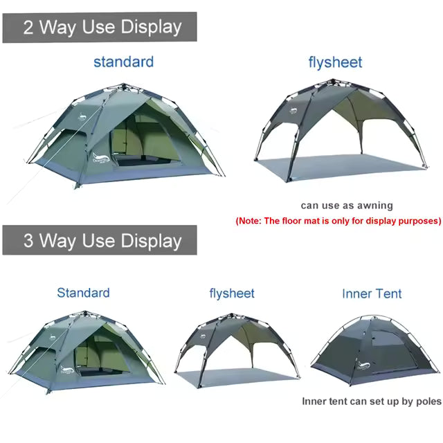 2-Person Auto-Pitch Camping Tent