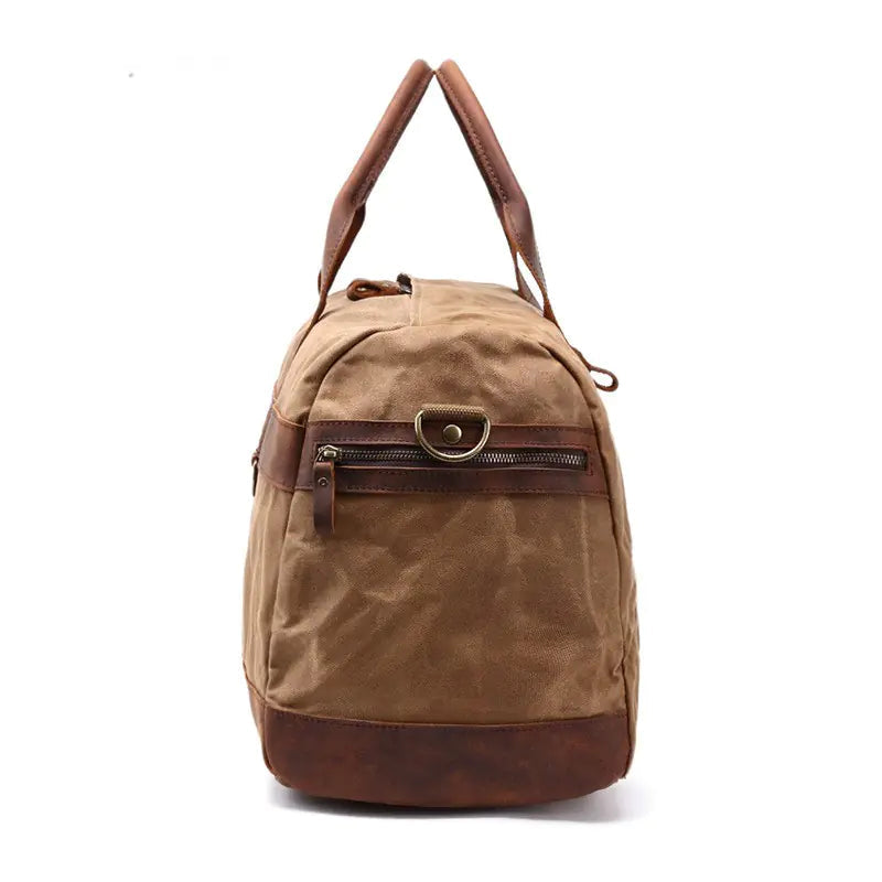 Vintage Waxed Canvas Travel Bag for Camping and Storage