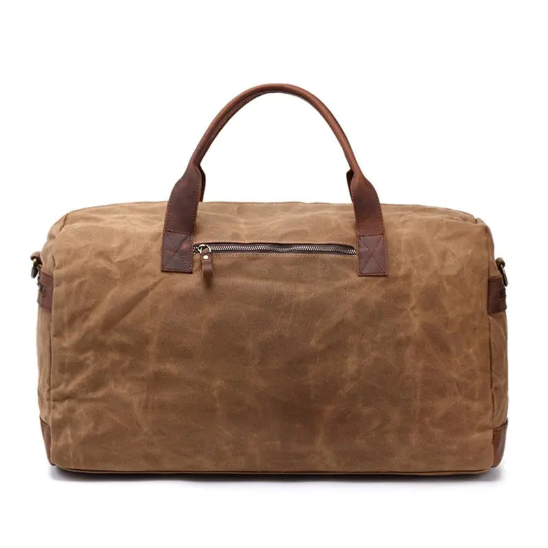 Vintage Waxed Canvas Travel Bag for Camping and Storage