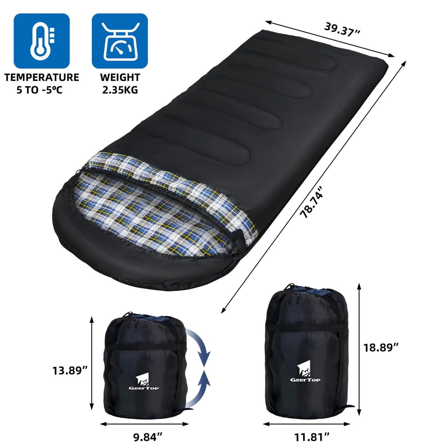 XL Flannel Sleeping Bag