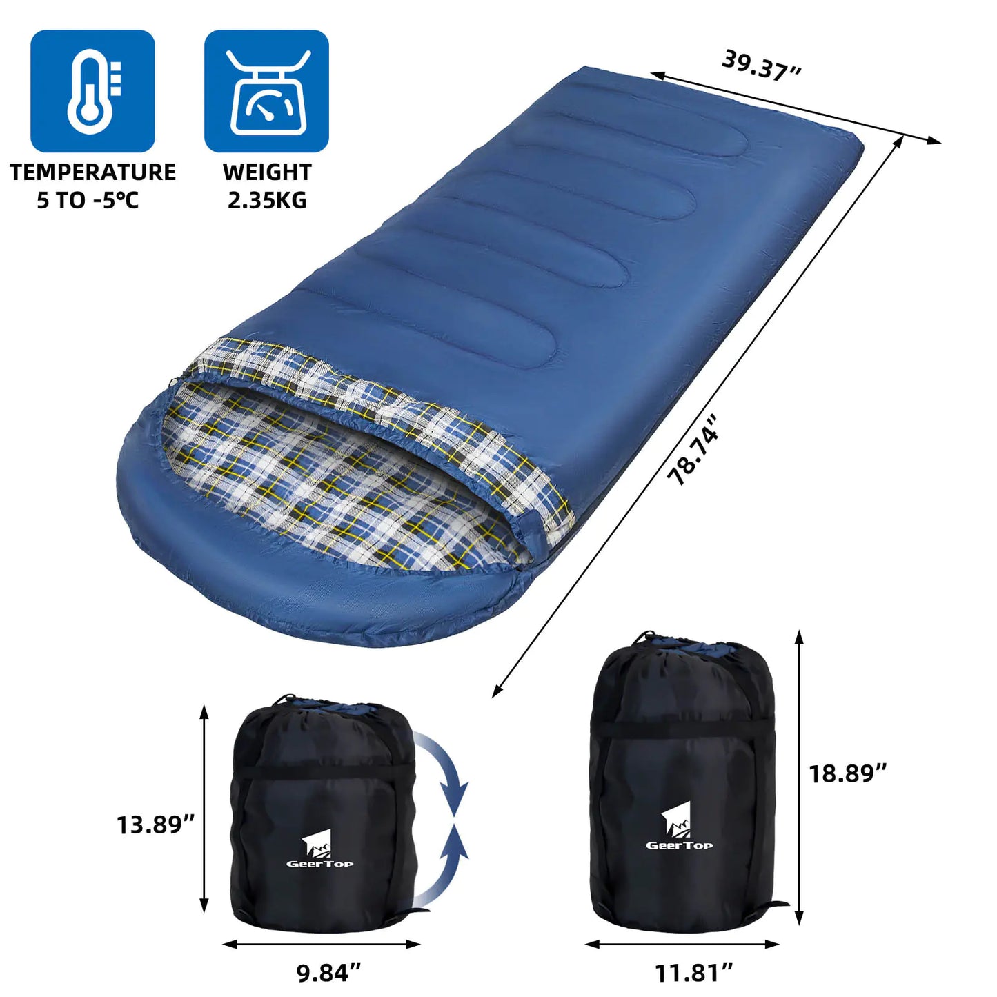 XL Flannel Sleeping Bag