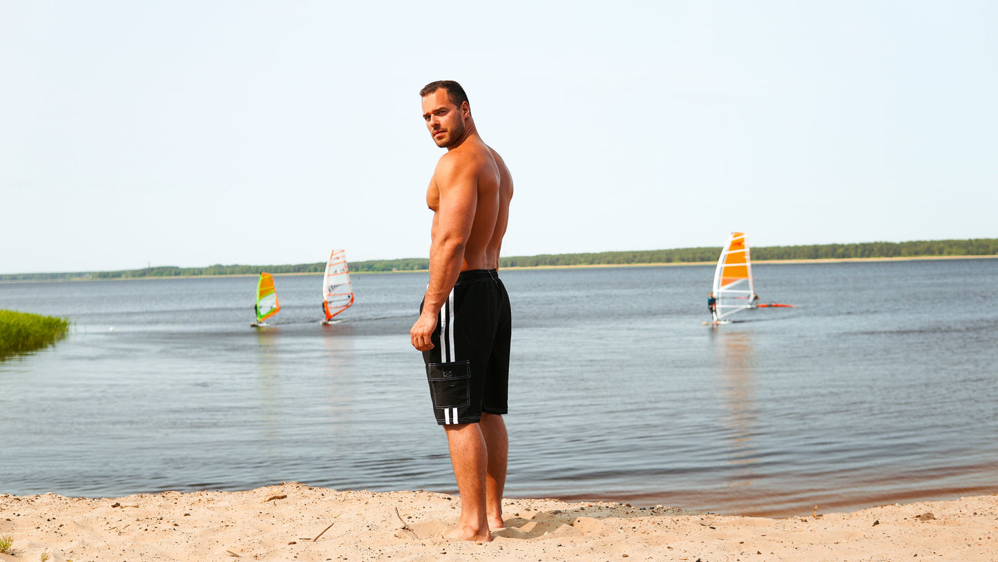 Norty Mens Big Extended Size Swim Trunks - Mens Plus King Size Swimsuit thru 5X-3