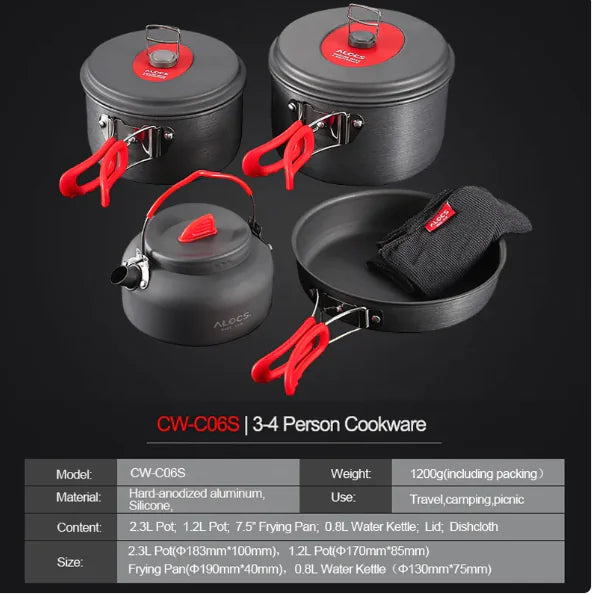 3-6 Person Portable Outdoor Cookware Set